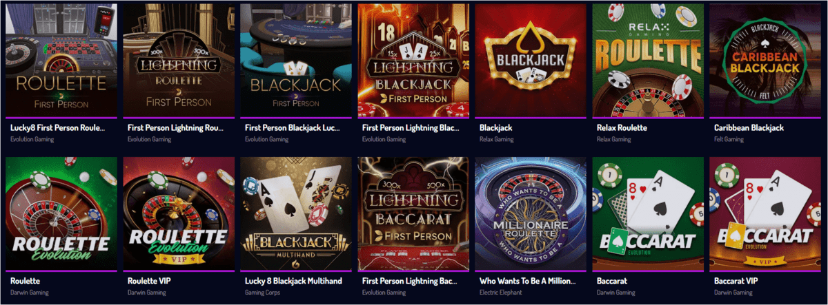Best Table Games Lucky8 Casino Online Canada