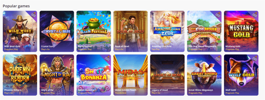 popular games and slots casino days