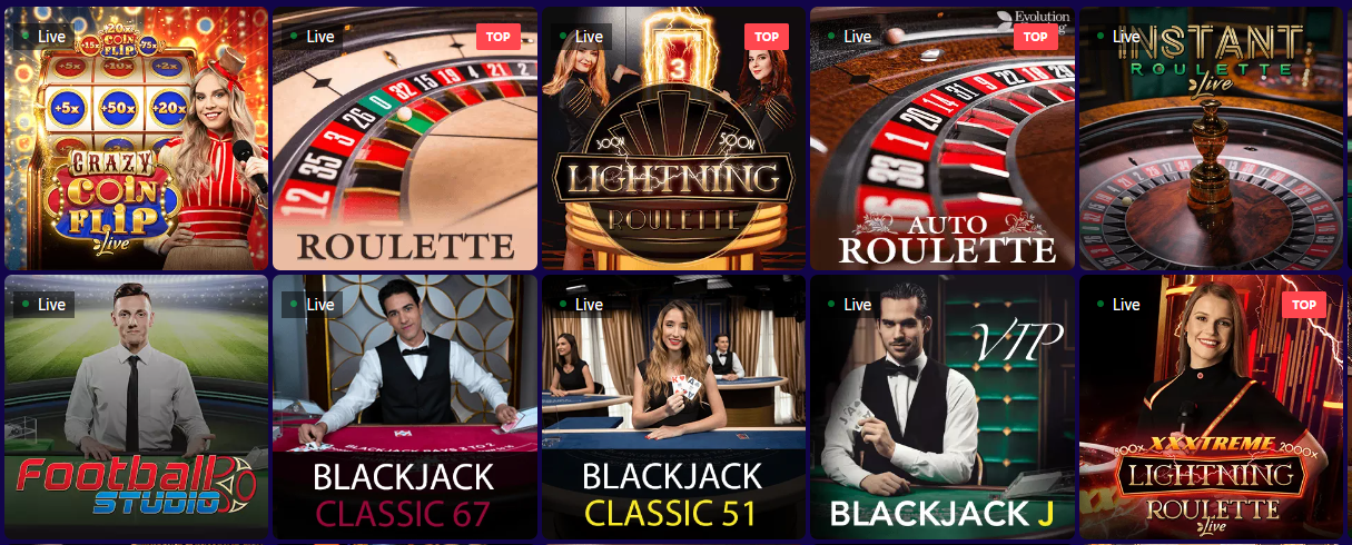 live dealers online games roulette blackjack evospin