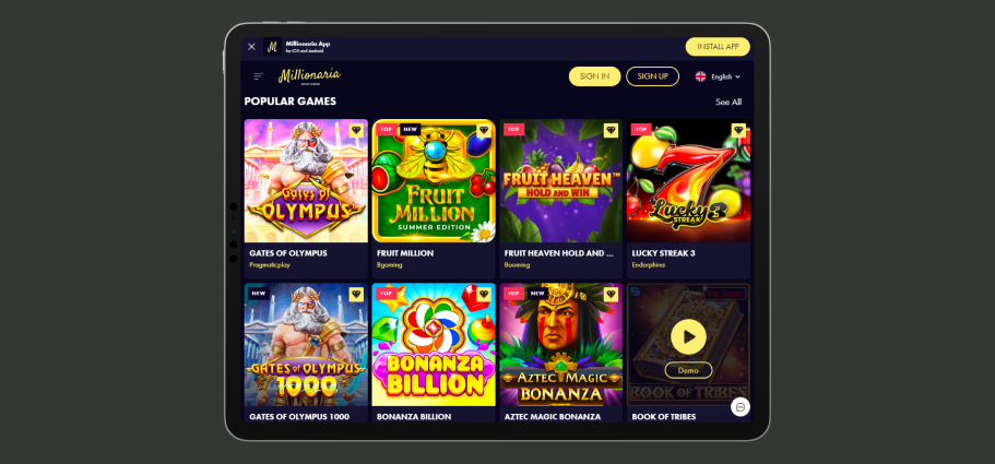Most Popular Games At Millionaria Casino Millionaria Casino Top Games