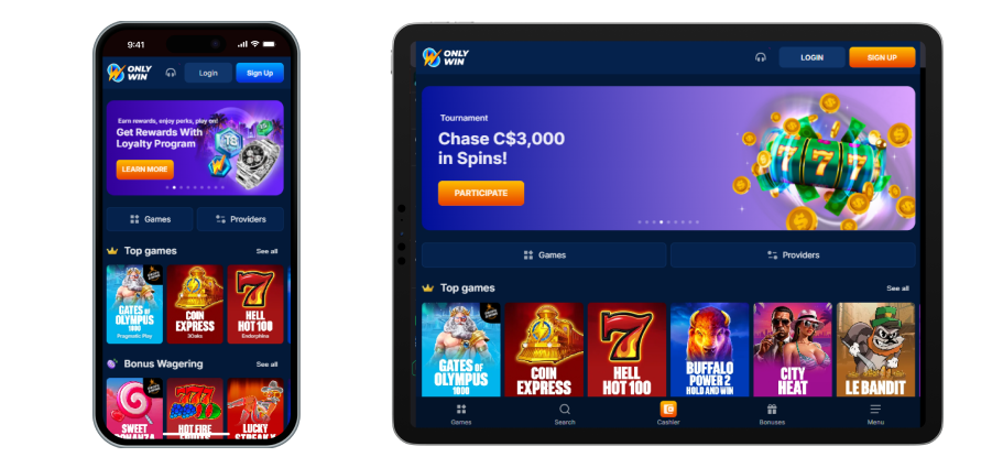 Mobile Version of Casino Online Only Win Onlywin Casino Mobile App