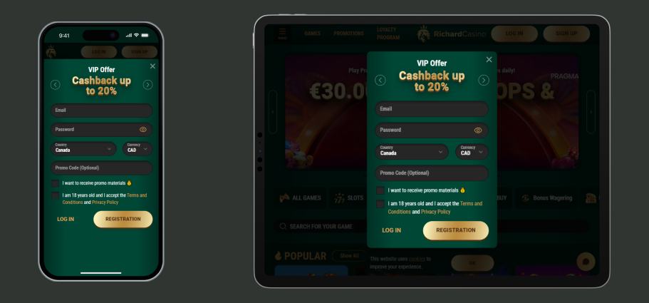 Online casino Richard on Mobile Phone Richard Casino Mobile Version
