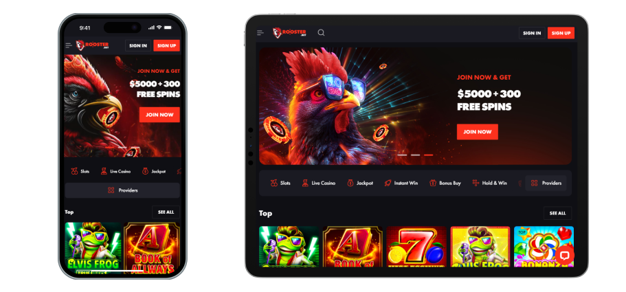 Mobile Casino Rooster.Bet Rooster Bet Casino on Mobile devices