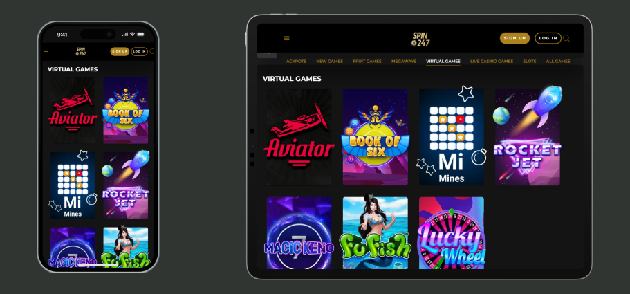 Mobile Version of Spin 24 7 Casino Online 247Spin Casino Online on Mobile screen