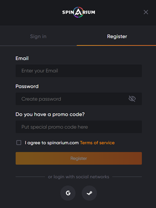 Spinarium Casino Account Registration Spinarium Casino Account Registration