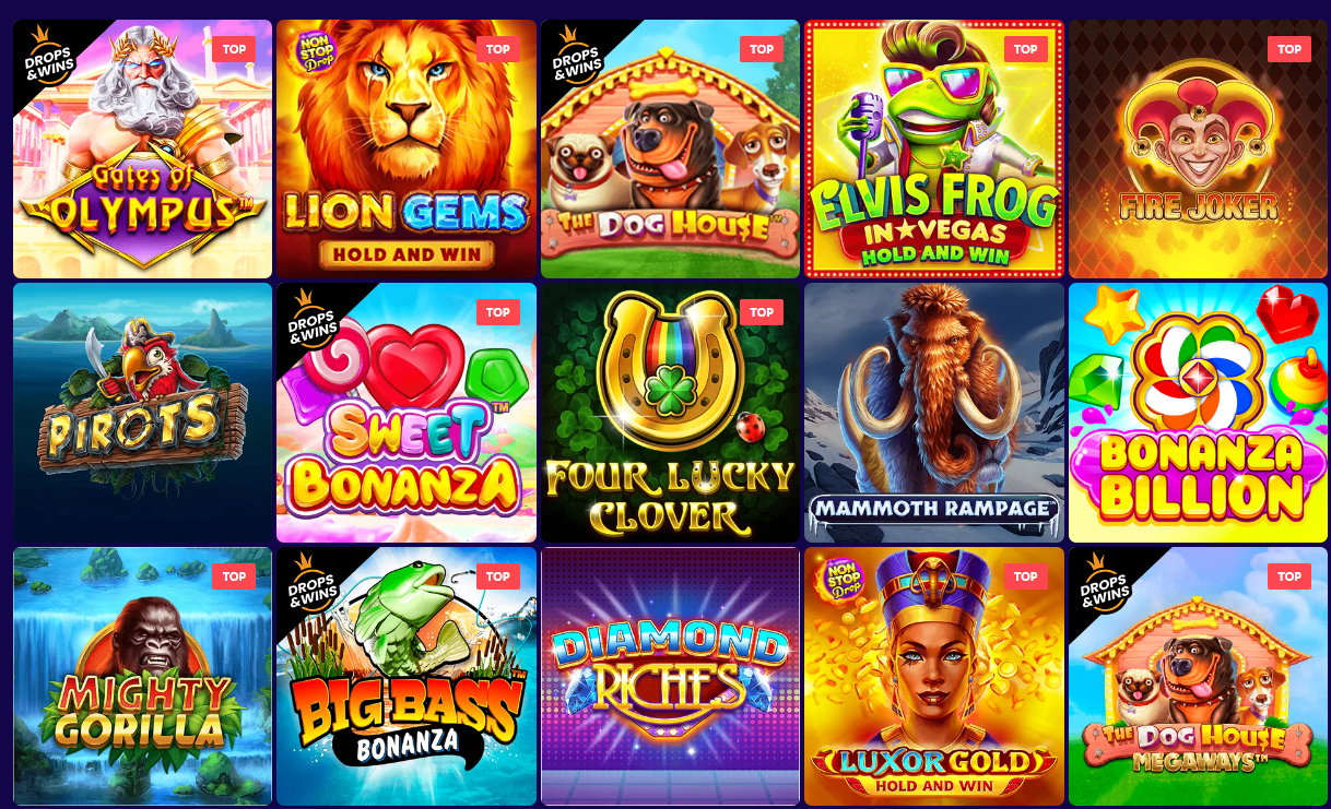 top games and slots in lobby evospin casino canada