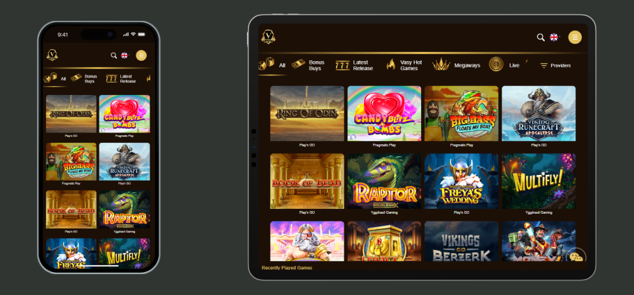 Vasy Online Casino on Mobile Screen Online Casnio Vasy Mobile Version