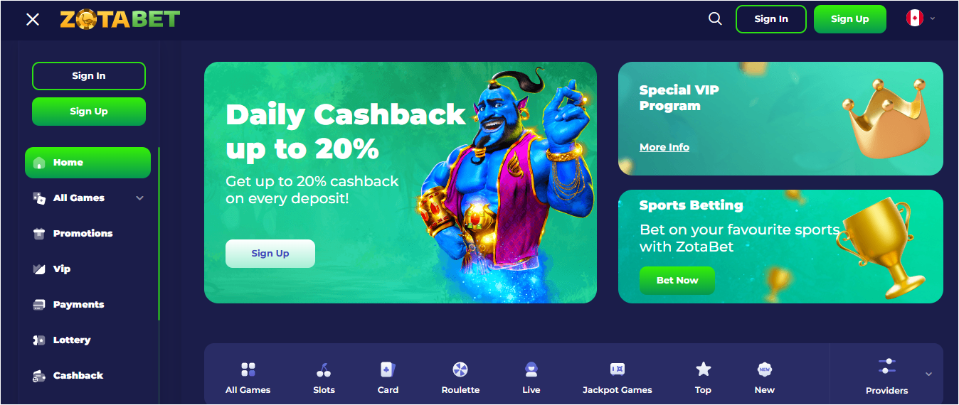 zotabet casino online review canada